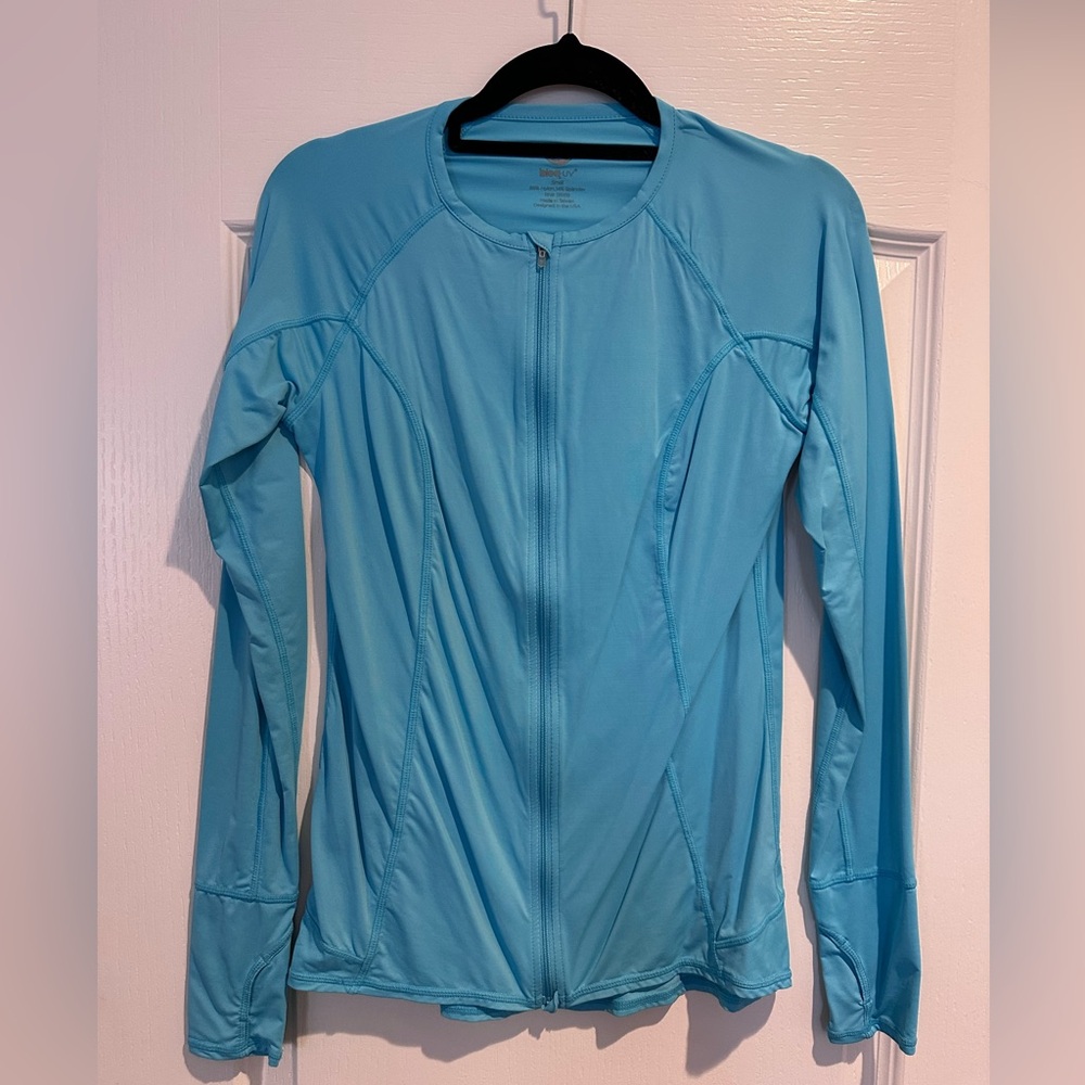 Blue UV Long Sleeve Zip-up
